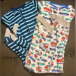 Carter's Kids Pajama Set - Blue Stripes and Colorful Cars